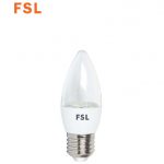 לד נר שקוף+ טיפה 7W C35 לבן אור חם FSL E14