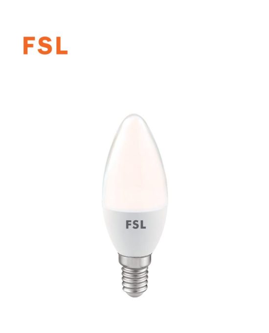 לד נר חלבי 7W C35 לבן אור חם FSL E14