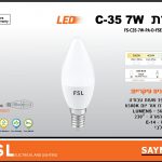 לד נר חלבי 7W C35 לבן אור יום FSL E14