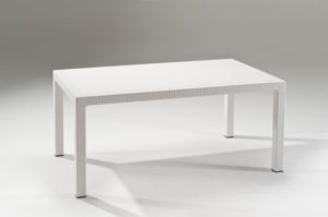 שולחן 1.60 מטר דמוי ראטן לבן "מלודי"