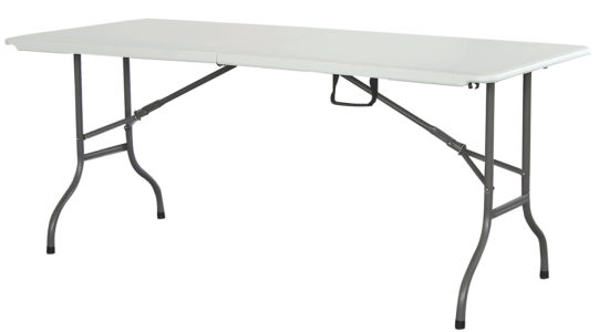 שולחן מתקפל 2.44 מטר - בצבע לבן ''כתר''