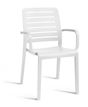 כסא שארלוט קנטרי עם ידיות - לבן