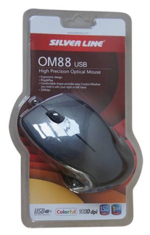 ‏עכבר חוטי Silver Line OM88 USB במגוון צבעים - black