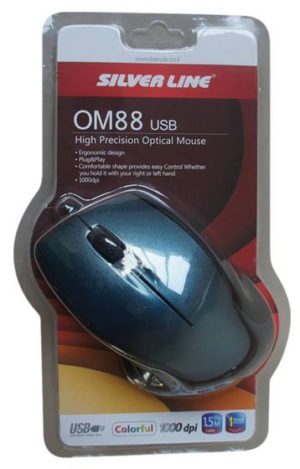 ‏עכבר חוטי Silver Line OM88 USB במגוון צבעים - blue
