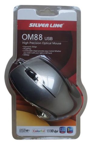 ‏עכבר חוטי Silver Line OM88 USB במגוון צבעים - gry
