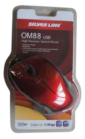 ‏עכבר חוטי Silver Line OM88 USB במגוון צבעים - red