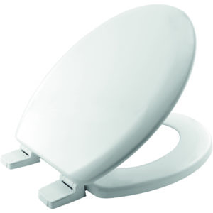 מושב BEMIS שיקגו בצבע לבן טכנולוגיית STATITE HIGH.D.F בעל פטנט ייחודי לצירי החיבור של מושב האסלה