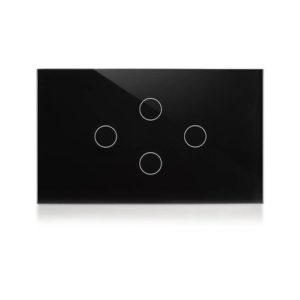 מתג 4 הדלקות/כיבוי תאורה שחור קופסא מלבנית