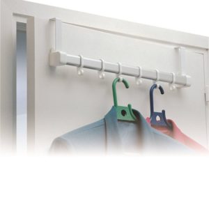 מתקן אלומיניום משולב פלסטיק לתליה על דלת לבגדים/מגבות בצבע חום