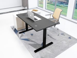שולחן מחשב מעוצב מתכוונן דגם דולב 140/70 שחור
