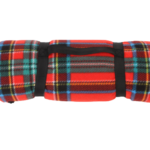 מחצלת פליז Fleece  Mat ארטוס משבצות אדום/ עלים כחול
