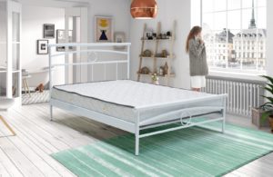 מיטת מתכת זוגית מבית Twins Design דגם זוקין צבע לבן 140/190