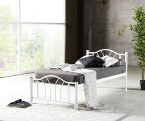 מיטת יחיד ממתכת בצבע לבן 80/190 מבית Twins Design דגם בלה