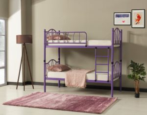 מיטת קומותיים ממתכת דגם פפאתיה 90/190 סגול מבית Twins Design