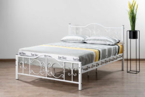 מיטת פרו זוגית 160/200 לבן מתכת דגם מבית Twins Design
