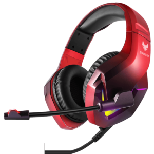 אוזניות ספארקפוקס H1 RED עם תאורת RGB מתחלפת