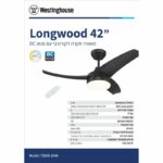 מאוורר תקרה 42″ שלט + תאורה 24W שחור LONGWOOD