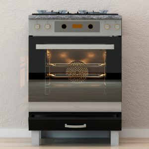 ארונית מטבח לתנור בשילוב כיריים דגם אנקרסטה FLY183008 צבע שחור
