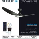 ‏מאוורר תקרה Superiore 46" CCT Premium DC NTP-SPR46-LED עם שלט Norther