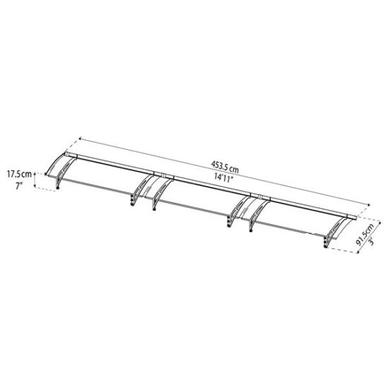 גגון Aquila אפור כהה 0.9X4.5 מבית פלרם-Canopia