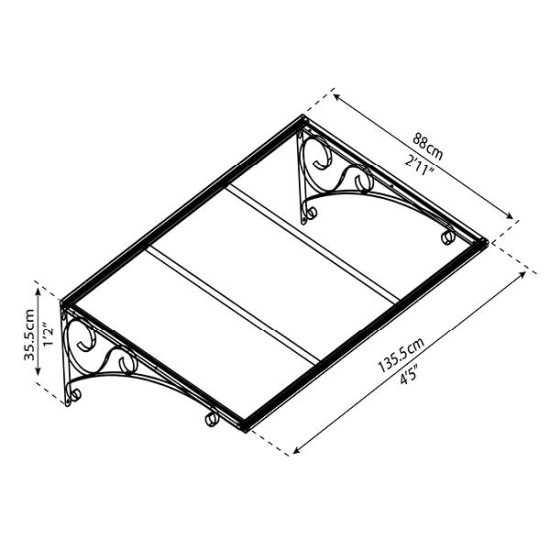 גגון Venus אפור שקוף 0.9X1.4 מבית פלרם-Canopia