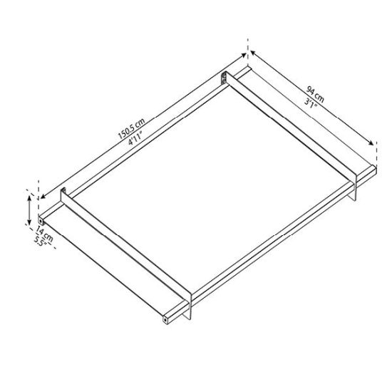 גגון Nancy אפור שקוף 0.9X1.5 עיצוב מודרני מבית פלרם-Canopia