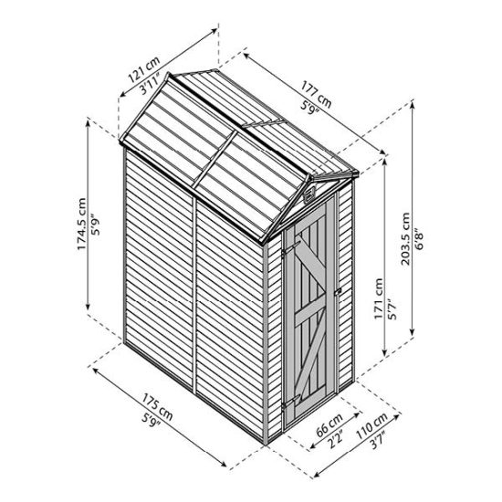 מחסן גינה Skylight קרם 1.2X1.8 מבית פלרם-Canopia