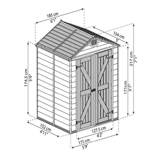 מחסן גינה Skylight קרם 1.9X1.5 מבית פלרם-Canopia