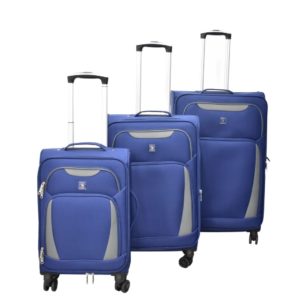 סט מזוודות POLO BRIG בד צבע -כחול