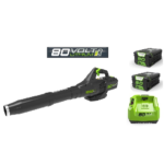 מפוח עלים 80V PRO (חדש) + 2 סוללות 2.0Ah + מטען מהיר greenworks