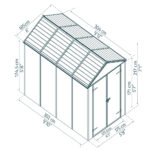 מחסן גינה Rubicon אפור כהה 1.9X3 מבית פלרם - Canopia