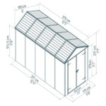 מחסן גינה Rubicon אפור כהה 1.9X3.8 מבית פלרם - Canopia