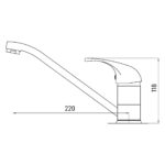 ברז פרח 2404A-2 פיה ארוכה COLOMBA אקווילה