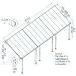 פרגולה אלומיניום Feria לבנה 3X8.5 מבית פלרם - Canopia