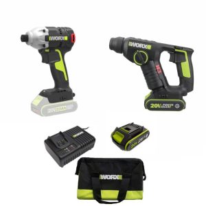 סט 20V מברגה+פטישון+תיק בד WU380S.5 WORX