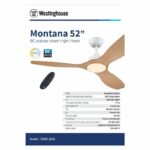 ‏מאוורר תקרה Montana 52" CCT עם שלט Westinghouse