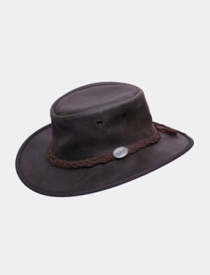 Barmah 1062 BR - כובע בוקרים רחב שוליים ברמה מעור סוויד מידה S בצבע חום משומן