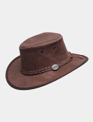 Barmah 1063 HI - כובע בוקרים רחב שוליים ברמה מעור בקר מידה S בצבע אגוז