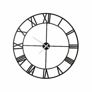 שעון קיר מתכת ספרות רומי קוטר 80 ס"מ מבית סטאר שופ STAR SHOP