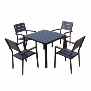 סט מערכת ישיבה לגינה שולחן + 4 כיסאות אלומיניום דגם לאגוס (באנדל)