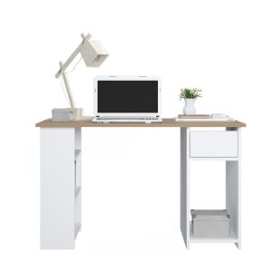 שולחן עבודה דגם ARMA לבן שילוב עץ