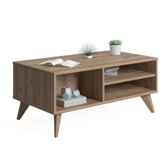 שולחן סלון עץ מלבן כולל אחסון LIKA