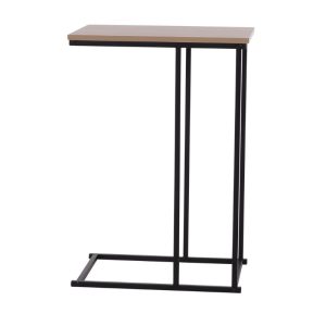 שולחן נשכן עץ שילוב מתכת שחורה 40X26X58