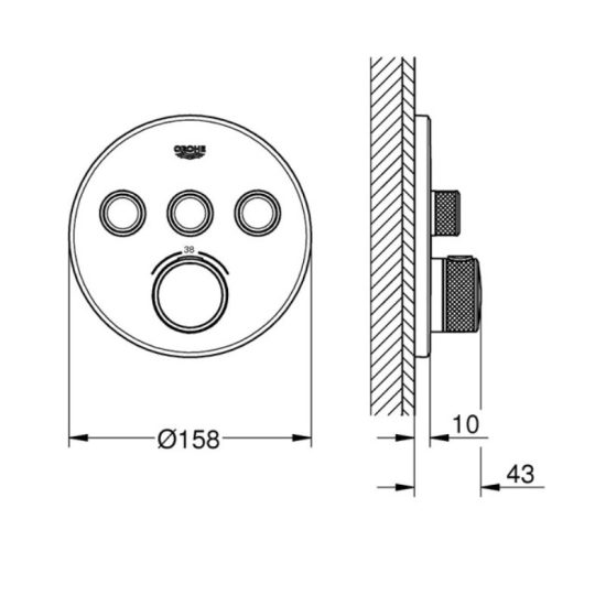 SMART CONTROL חיצוני 5 דרך עגול