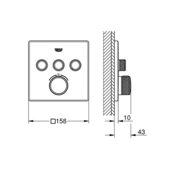 SMART CONTROL חיצוני 5 דרך מרובע