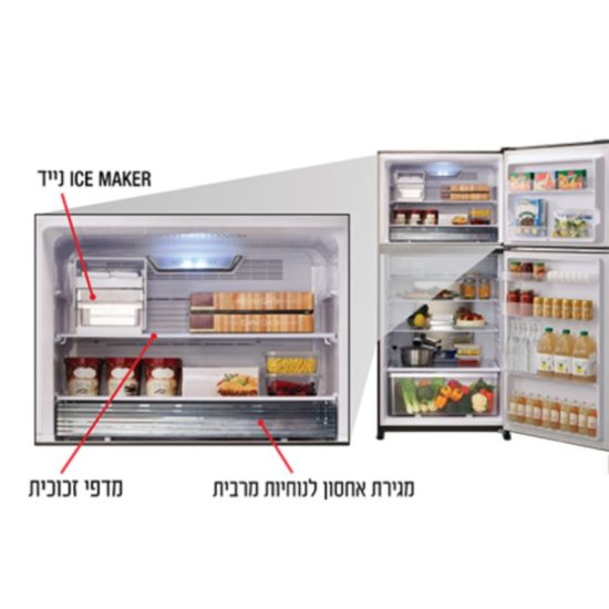 מקרר 556 ליטר SJ3655BS/WH שארפ