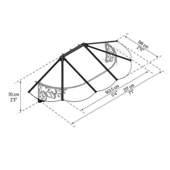 גגון LILY שחור שקוף 0.9x2.1 מבית פלרם - Canopia