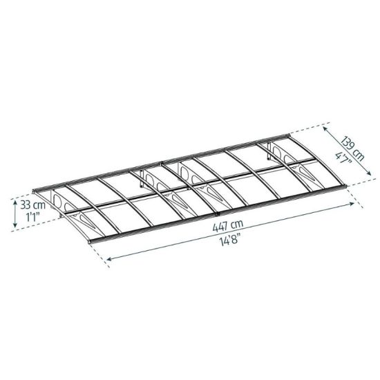 גגון BORDEAUX לבן כפול דופן 1.4x4.5 מבית פלרם - Canopia