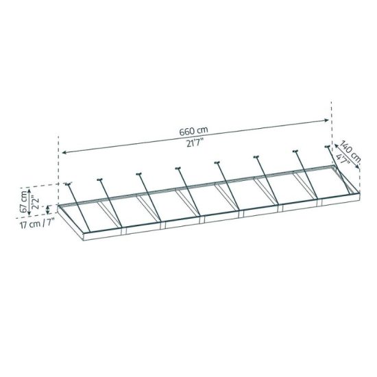 גגון SOPHIA XL אפור שקוף 1.4x6.6 מבית פלרם - Canopia