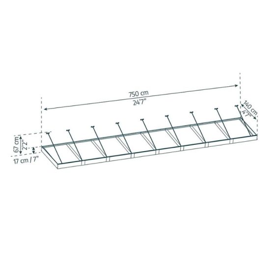 גגון SOPHIA XL אפור שקוף 1.4x7.5 מבית פלרם - Canopia